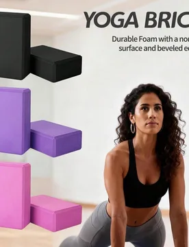 Pieza Bloque de yoga, Pilates, ligero, equipo esencial de yoga, espuma EVA sin látex - superficie suave antideslizante con bordes biselados, meditaci - Shein - FashionsVida