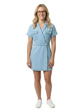 Robe à Manches Courtes 21010867 Light Wash L