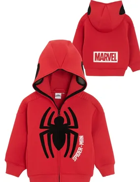 Kids Spider-Man Full Zip-Up Front Printed Hoodie - COOL CLUB - FashionsVida
