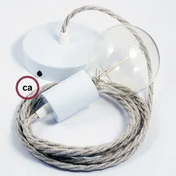 Cables Suspension Luminaire Tn01 1 M Beige / White One Size