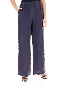 Pantalone in cupro BLU NAVY 44
