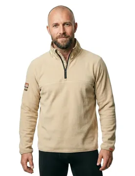 Felpa Con Mezza Zip Active Oatmeal Beige 2XL