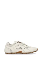 Women's 'Aziel White Mesh' Suede Trainers Size: 5 - White - Size: 5