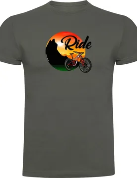 Maglietta A Maniche Corte Ride Dark Army Green - Kruskis - FashionsVida
