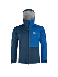 Chaqueta de esquí de travesía para hombre Ortler 3L con capucha azul oscuro S