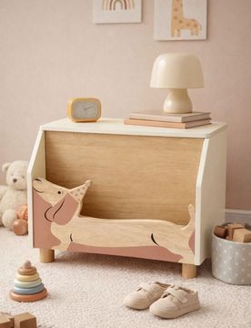 Tavolo con motivo di bassotto - beige