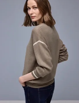 Pullover mit Kontrastdetails female Braun - Street One - FashionsVida
