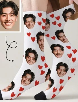 Par de calcetines personalizados con cara, calcetines con foto impresa personalizada, calcetines divertidos personalizados con mascota, regalo de aniv - Shein - FashionsVida