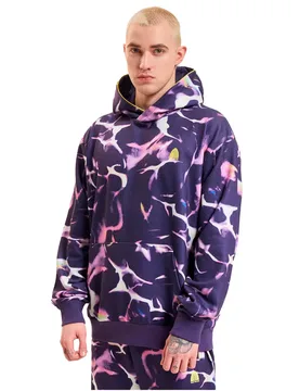 Felpa Con Cappuccio Reflections Purple / Coloured L - Just Rhyse - FashionsVida
