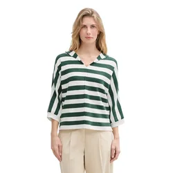 Felpa Con Cappuccio Knit Striped Green Melange Block Stripe M