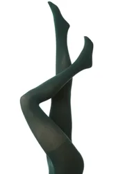 Women's 1 Pair 60 Denier Opaque Tights Bottle Green XL - Green - Size: Extra Large