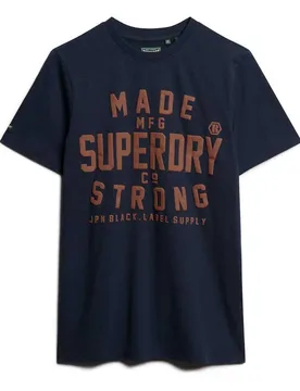 Maglietta A Maniche Corte Machined Goods Workwear Nautical Navy M - Superdry - FashionsVida