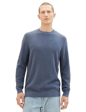 Maglione 1038612 Structured Knit Vintage Indigo Blue Melange L - Tom tailor - FashionsVida