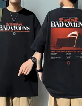 Bad Omens Band THE DEATH OF PEACE OF MIND Music Album Graphic Tshirt Men Women's Vintage Rock Punk Tees Male Oversized T-shirts - Aliexpress - FashionsVida