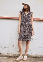 Street One Knielanges Kleid aus Chiffon mit Print female Lila