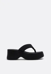 Plateau-Thong-Sandalen SCHWARZ 39