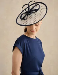 Polka Dot Fascinator Blue female