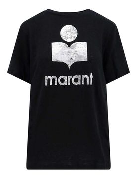 T-shirt in cotone con logo frontale