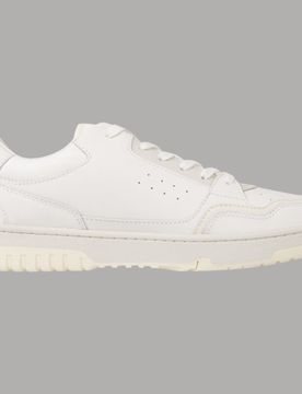 Sneakers uomo BASKET pelle suola gomma ventilazione panna