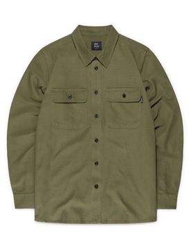 Langarmhemd - Baron Shirt - S bis M - für Männer - Größe M - oliv - Männer - male