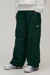 Herren Weite Cargo-Funktionshose Mit Reißverschluss Zum Abzippen Forest Größe Large
