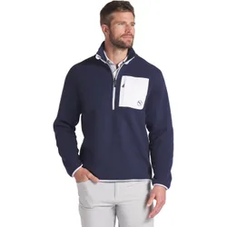 Pullover Fleece 1/4 Zip, navy/weiss l