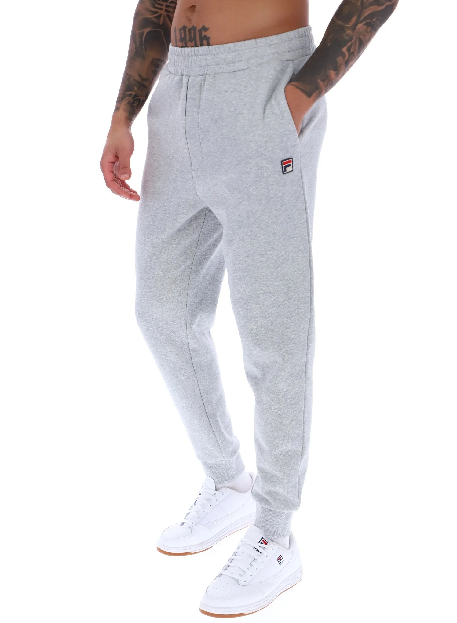 Grey Marl Visconti Tipped Cuff Track Pant - S - FILA - FashionsVida