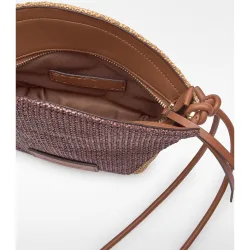 Bandolera de mujer eclipse bicolor con textura de rafia