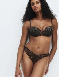Mia Leopard Embroidery Miami Knickers Dark Chocolate female