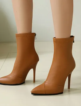 Women's Fashion Autumn/Winter Elastic Multi Purpose Pointed Slim Fit High Heels Short Thin Boots Size 35-41 - Aliexpress - FashionsVida