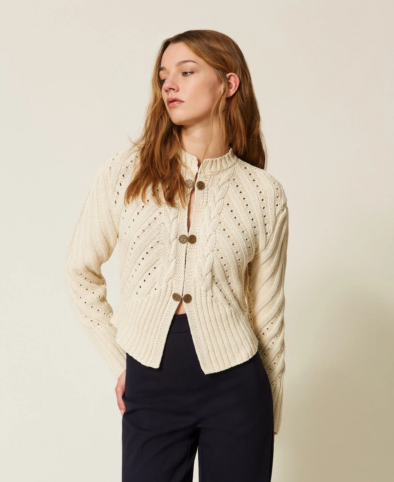 Cardigan en maille torsadée - TWINSET - FashionsVida