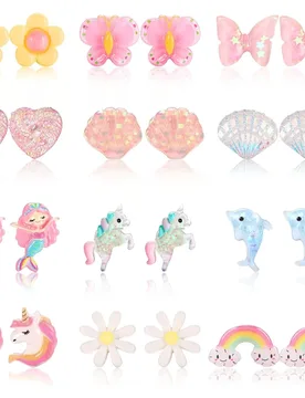 Bobisty 12 Pairs Clip On Earrings for Women Dress Up Jewellery Set Cute Clip on Earrings Non-Pierced Stick on Earrings Jewelry - Aliexpress - FashionsVida