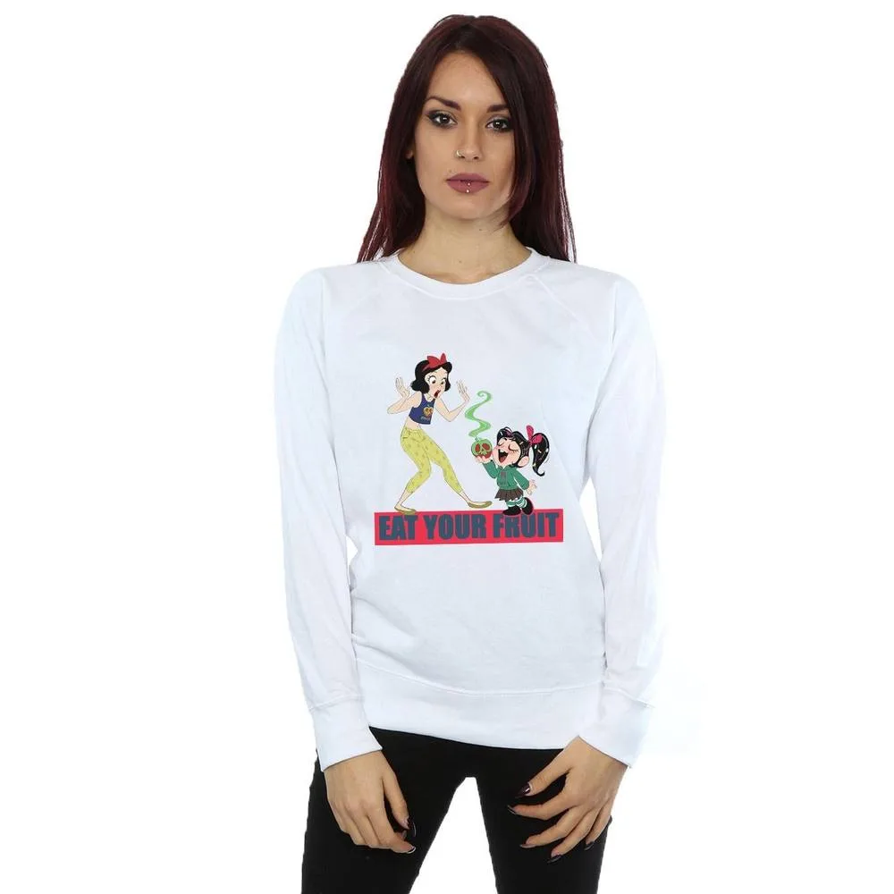 Women's Wreck It Ralph Eat Your Fruit Sweatshirt in White Size: Medium - White - Size: M - Disney - FashionsVida