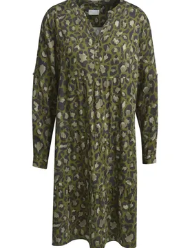 VOLANT DRESS W/ V-NECK & PLASTRON 1 female