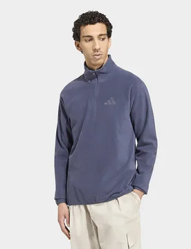 Mens Giacca Terrex Multi Essentials Con Mezza Zip In Tessuto Felpato - Blu, blu blu Uomo taglia M - Adidas - FashionsVida