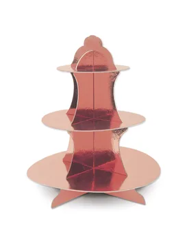 Cupcake Ständer Roségold aus Karton, 31 cm - 360 Degrees - FashionsVida