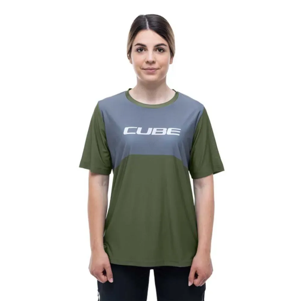 Maglia Da Enduro A Maniche Corte Vertex Tm Olive - CUBE - FashionsVida
