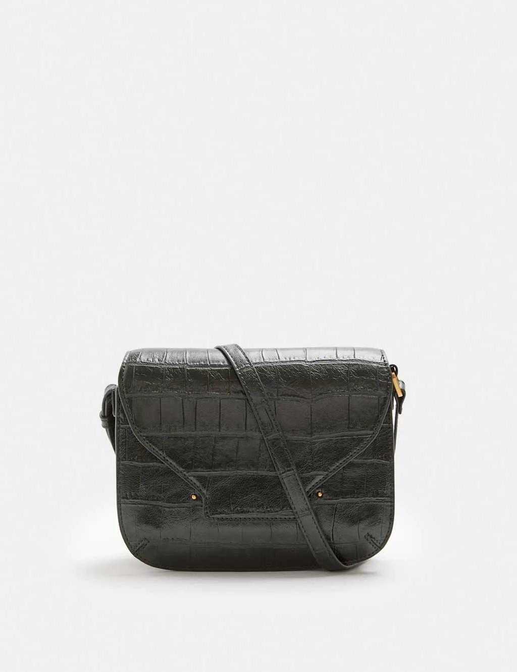 Croc Effect Envelope Crossbody Bag Forest Green female - M&S - FashionsVida
