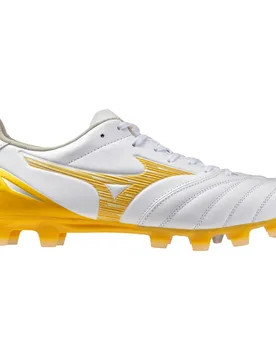 Chaussures De Football Morelia Neo Iv Pro Fg White / MP Gold / Cool Gray 3C EU 47 - Mizuno - FashionsVida
