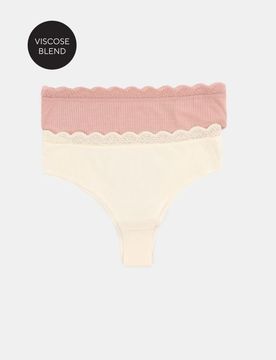 Slip brasiliani in viscosa, confezione da 2 - multicolor