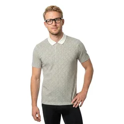 Exchange Polo à Manches Courtes Xm000736_af10819 Block Logo Allover Print Cream S