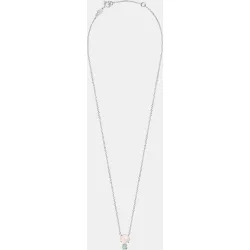 Collar mini color de plata con cuarzo rosa y amazonita