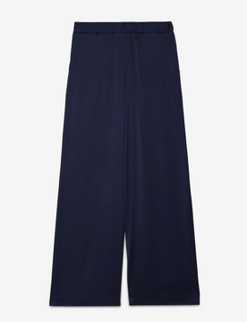 Pantalone in raso di viscosa donna blu notte
