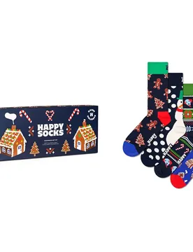 Calzini Lunghi Gingerbreads Gift Set Half Paia Navy EU 36-40