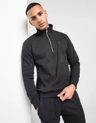 Waffle 1/2 Zip Sweatshirt - Herren, Schwarz - male - Size: S