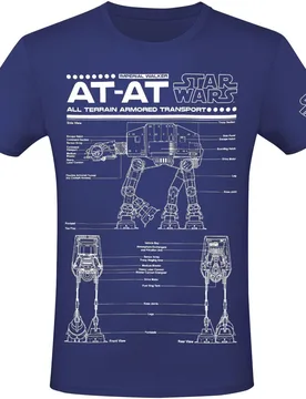 Disney T-Shirt - AT-AT - Schematic - S bis XXL - für Männer - Größe M - blau - Lizenzierter Fanartikel - Männer - male - Star Wars - FashionsVida