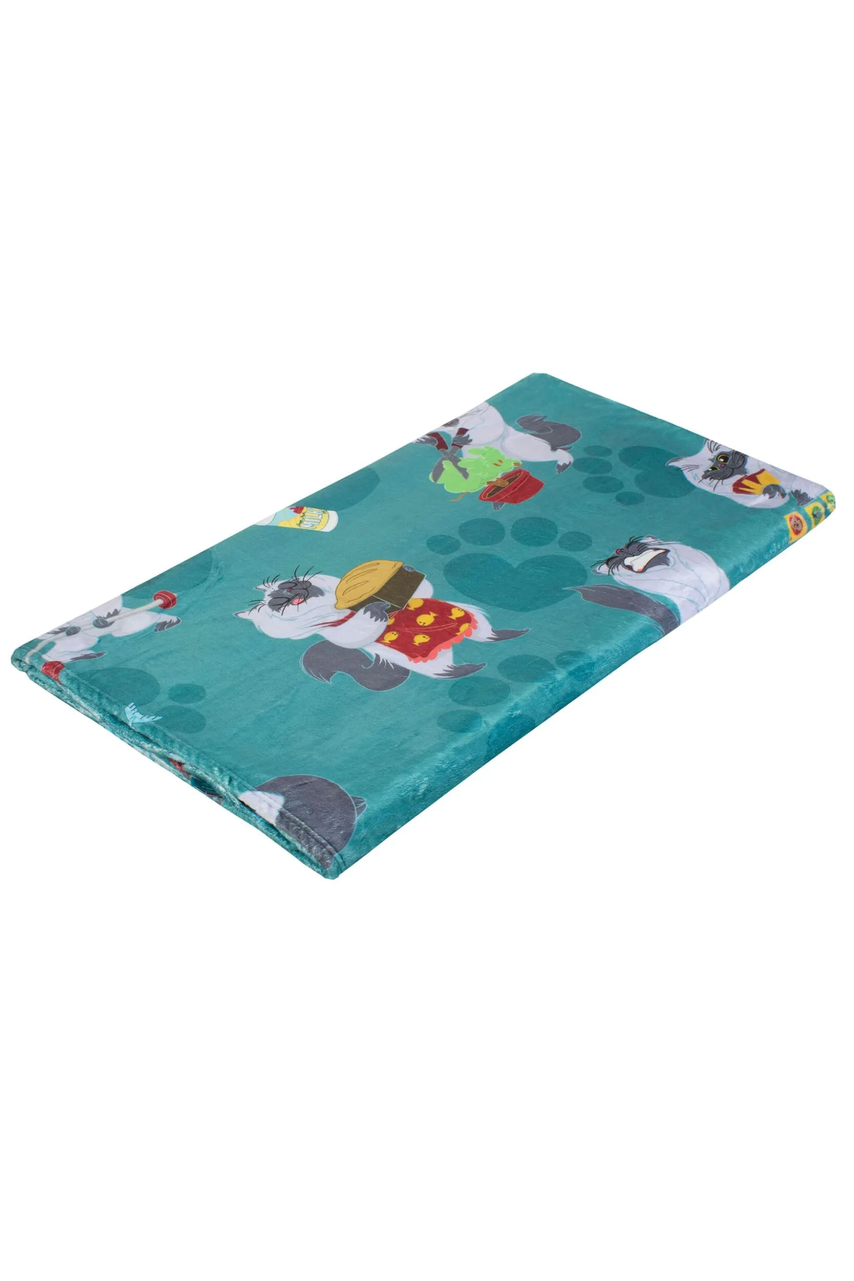 Pack 1.7 TOG Oversized Cat Pattern Blanket Turquoise 180*200CM - Blue - Size: One Size - Heat Holders - FashionsVida