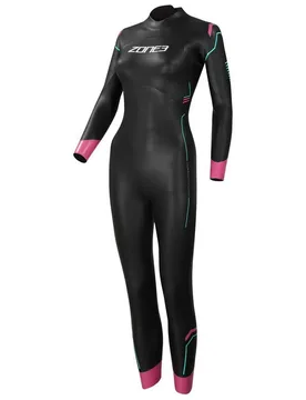 Agile Woman Long Sleeve Neoprene Wetsuit Black / Pink / Turquoise SM Women - Zone3 - FashionsVida