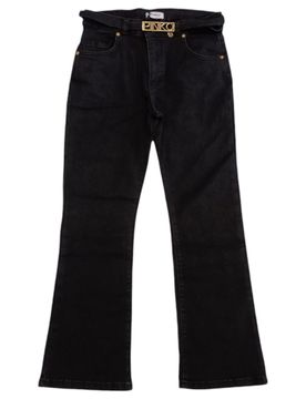 Denim Nero C/cintura Logata Oro F4PIJGDP001