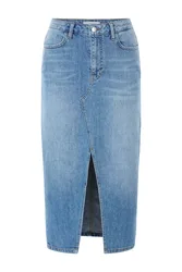 Blue denim skirt female
